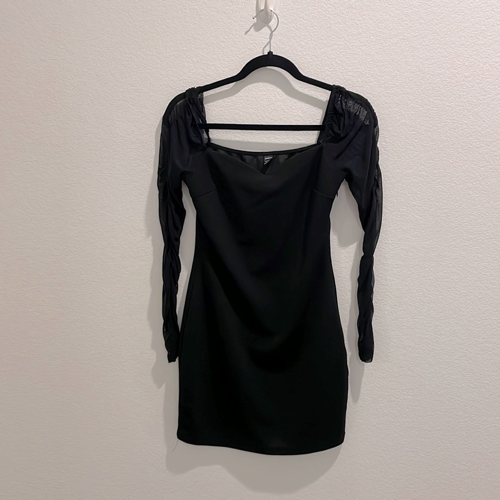 black mini dress